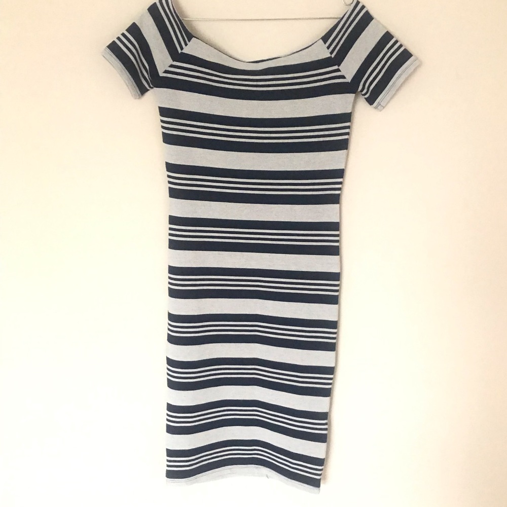 Strip navy blue dress from Top Shop NWT size:4